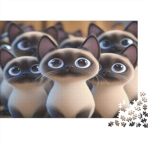 Siamkätzchen Puzzle 1000 Teile Erwachsener Kniffel Spaß Für Die Ganze Familie - Abwechslungsreiche 1000 Puzzleteilige Motive Puzzle Erwachsene, Puzzel 1000pcs (75x50cm) von CUBSKRIRB