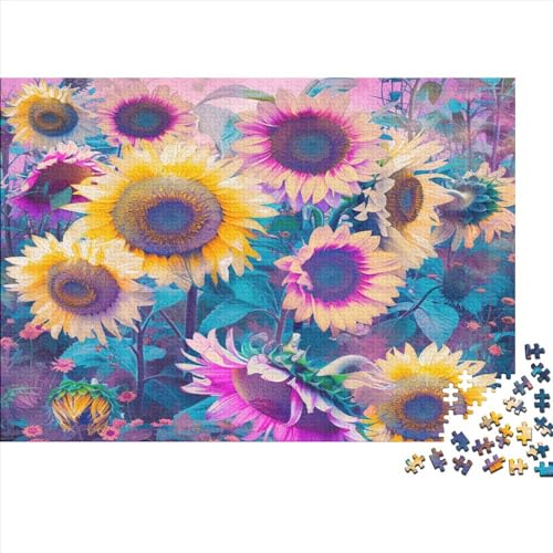 SonneBlume Puzzle 1000 Teile,Puzzle Für Erwachsene, Impossible Puzzle,Puzzle Farbenfrohes Legespiel,GesKükenlichkeitsspiel Für Die Ganze Familie Puzzel 1000pcs (75x50cm) von CUBSKRIRB