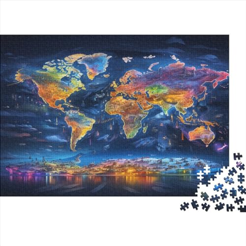 World Karte Puzzle 1000 Teile Für Erwachsene Und Kinder Ab 14 Jahrenfür Stressabbauer Puzzlespiel Erwachsenen Puzzlespiel Puzzel 1000pcs (75x50cm) von CUBSKRIRB