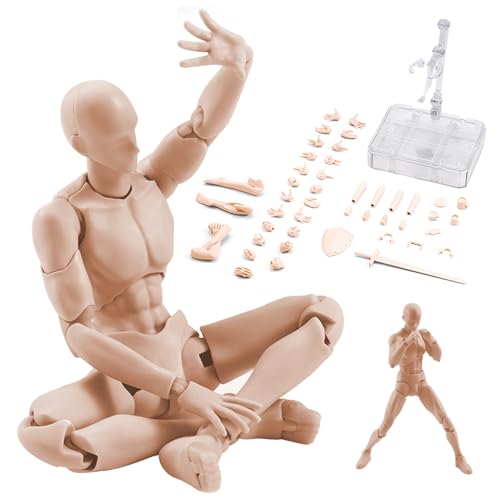 Aktionsabbildung, Roboter-Aktion-Abbildung Mann 5.9in, mehrsprachige bewegliche Roboter-Figuren, Actionfiguren Aktivität Roboter, PVC-Blind-Action-Figur, Poable-Figur, Skizzierungsmodell für Künstler von CUCUFA