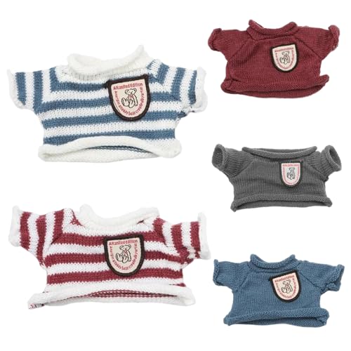 CUCUFA Bärenkleidung, 5-teiliger Bärenpullover, Teddybärkleidung, passend für 6–8 Zoll große Plüschbären, Stofftierkleidung, Babypuppenkleidung von CUCUFA