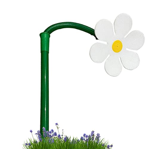 Blumensprinkler für große Flächen süßer Gartensprinkler leicht zu installieren tanzende Blumensprinkler mit Wasserrohr -Anpassung für Garten Bewässerung Kinder spielen weiße, verrückte Daisy -Wassers von CUCUFA