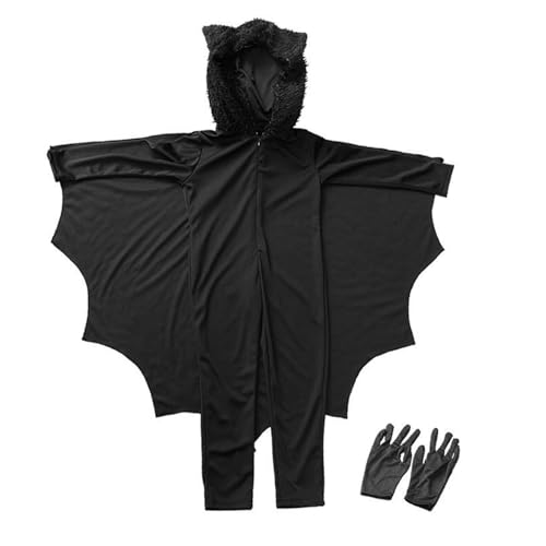 CUCUFA Bat Cape, Fledermauskostüm für Kinder, Kinder Vampire Fledermaus, Kinder mit Kapuzenfledermaus, Halloween -Kinder -Kostüm -Kleid von CUCUFA