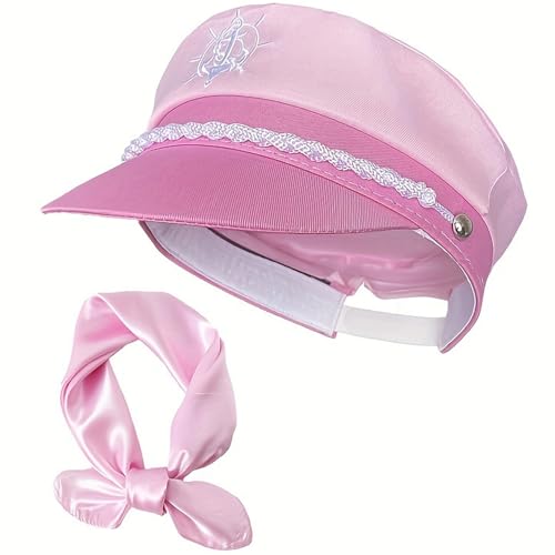 CUCUFA Captain Hut mit Schal Set One Size Boat Captain Hat Back Sailor Yacht Hut Marine Marine Hut für Halloween, Captains Hut von CUCUFA