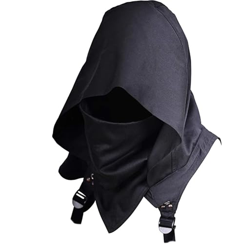 CUCUFA Cyberpunk Cowl Motorhubsschal, EIN mittelalterliche Kostüm, Winterhalter wärmer Unisex Umhang Hut, mittelalterliche Kostüm Männer von CUCUFA