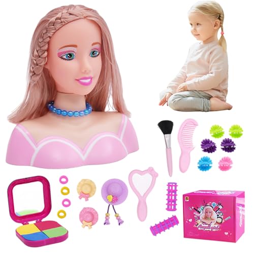 CUCUFA Friseur Make -up -Spielzeug, 35pcs/Set Simulierte Styling -Puppe für Kinder, Set 3 Make -up -Friseur Puppe, Kinderhaarstyling Puppe von CUCUFA