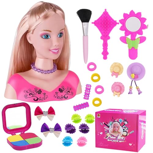 CUCUFA Friseur Make -up -Spielzeug, 35pcs/Set Simuliertes Styling -Puppe für Kinder, Set 1 Make -up -Friseur Puppe, Kinderhaarstyling Puppe von CUCUFA