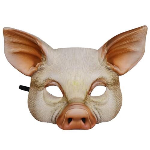 CUCUFA Halloween -Maske, Tiermaske, Halbgesicht Schweinmaske, Schweinemaske, Eva -Maske, Partymaske, Maskerademaske, Halloween -Vorräte von CUCUFA