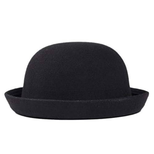 CUCUFA Kinder Bowler Hut, Kind fühlte Schwarze Bowlerhut, formeller runder Top -Hut, Kinder Bowler Hut, Schwarze Fedora Hut CUCUFA Kinder Bowler Hut, Kind fühlte Schwarze Bowlerhut, formeller runder Top -Hut, Kinder Bowler Hut, Schwarze Fedora Hut von CUCUFA