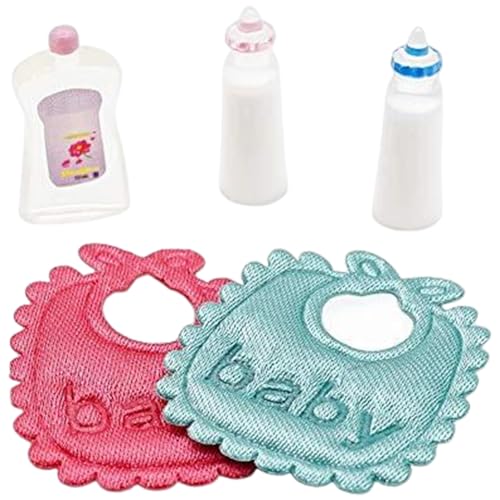 CUCUFA Mini Babypuppenzubehör, Baby Verschwinden Puppen -Fütterungsset, Puppenhaus -Puppen -Fütterungsset für Spielzeug, Puppenhaus -Kindergartenzubehör von CUCUFA