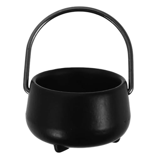 CUCUFA Mini Cauldron 0,8 '' Halloween Cauldron mit Griff 1:12 Puppenhauszubehör Mini Kessel Gusseisen Halloween Dollhouse Miniaturen nur Caudron, Mini Cauldron Gusseisen von CUCUFA