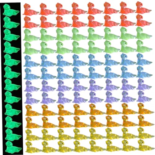 CUCUFA Mini Lizards 120 PCs Mini Harztiere leuchtende winzige Tiere Figuren 6 Farben niedliche winzige Echsenfigur Figuren Mini -Tiere winzige Harztiere für DIY -Landschaftshandwerk von CUCUFA