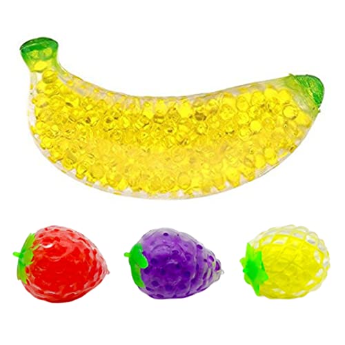Fruit Squeeze Stress Ball Wasserperlen Dehnbare Ballssenorische Spielzeugparty -Gefälligkeiten für Kinder Erwachsene Aprilscherz, Tag 4 PCs, Stressbälle für Erwachsene von CUCUFA