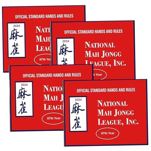 Mahjong -Karten 2024, 4PCS 5.8x4,7 Mah Jong League -Karten, National 2024 Mahjong Karten offizielle Standardregeln und Kartentyp, 2024 Mahjong Card von CUCUFA