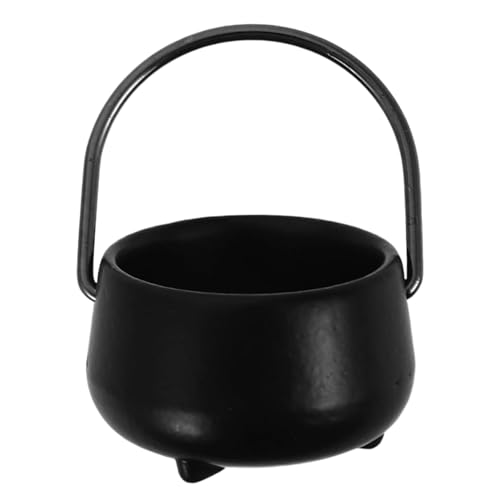 Mini Cauldron 0,8 '' Halloween Cesson mit Griff 1:12 Hexenkessel Mini Kessel Gusseisen Halloween Puppenhaus Miniaturen nur Caudron von CUCUFA