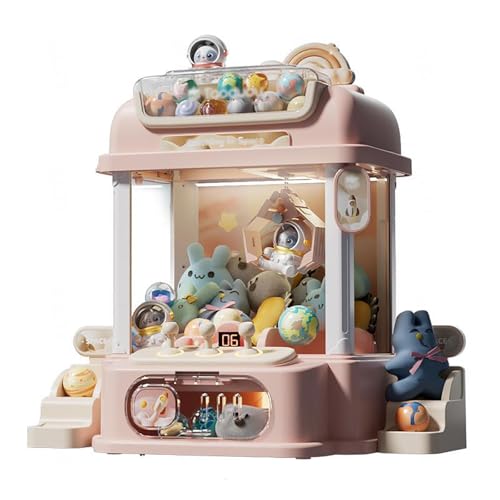 Arcade Automat mit Fernbedienung , Spielautomaten mit 8 Planeten,2 Pandapuppen,25 Puppen,20 Gashapons Geschenke für Erwachsene,Kinds ,Pink von CUCUKAKA