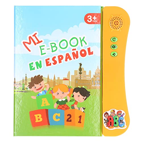 CUEI Klangbuch, spanisches Alphabet, Tierfrüchte, Zahlen, Formen, Lernspielzeug, ABC-Lernspielzeug, interaktive Babybücher für Kleinkinder 1-3, Geschenke für Jungen, Mädchen, Leitfaden(Orange) von CUEI