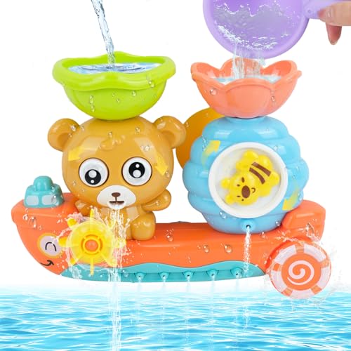 CUEMOON Badespielzeug, Badewannenspielzeug Kinder,Wasserspielzeug Kinder, Baby Wasserspielzeug funktioniert für Jungen Mädchen Geburtstag ab 1 2 3 4 5 6 Jahre von CUEMOON