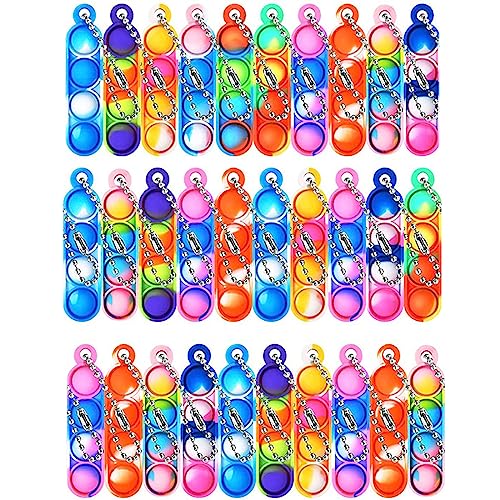 CUHZA 30 Stück Pop Push It Fidget Toy, Mini Squeeze Pop Push It Fidget Toys, Poppet Bubble Finger Toys Autismus for ADHS Squeeze Toys, Stress Reliever Anti-Angst für Kinder Erwachsene von CUHZA