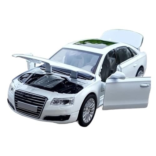 1/32 Für Audi A8 Legierungsautomodell, Druckguss-Luxusmetallautomodellsammlung, High-End-Spielzeug, Hohe Simulation Modellauto(White) von CULLDA