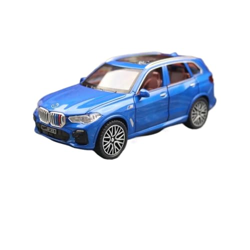 1/32 Für BMW X5 SUV Spielzeugauto Modell Druckguss Metall Fahrzeug Miniatur Sound & Licht Pull Back Sammlung Modellauto(Blau) von CULLDA