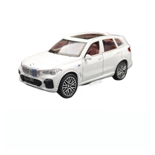 1/32 Für BMW X5 SUV Spielzeugauto Modell Druckguss Metall Fahrzeug Miniatur Sound & Licht Pull Back Sammlung Modellauto(White) von CULLDA