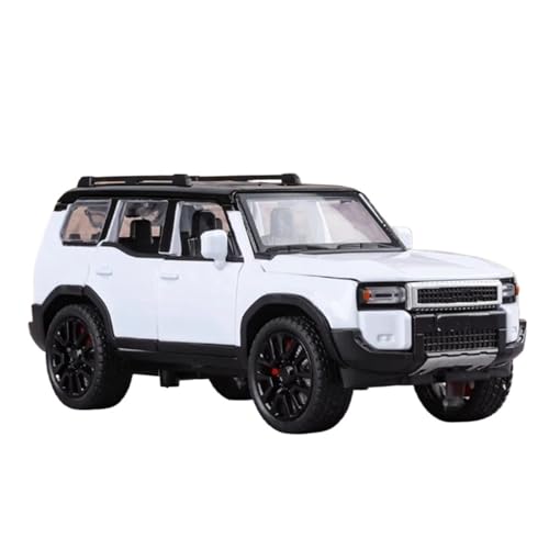 1/32 Für Toyota Prado Land Cruiser Legierung Auto Modell Druckguss Metall Geländewagen SUV Modell Simulation Sound Und Licht Spielzeug Modellauto(Weiß) von CULLDA