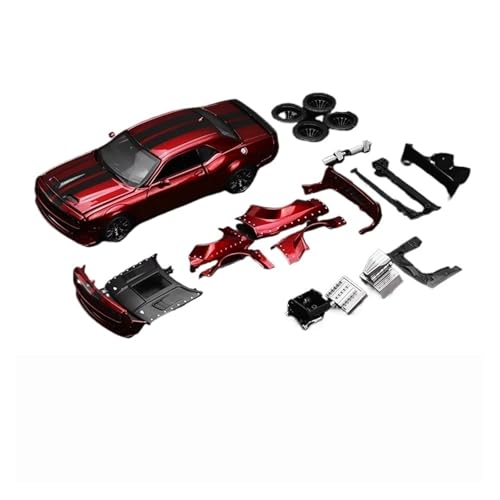 1/36 Für Dodge Challenger SRT Zusammengebautes Modifiziertes Spielzeugautomodell Druckgusslegierung Miniaturmodellsammlung Modellauto(Rot) von CULLDA