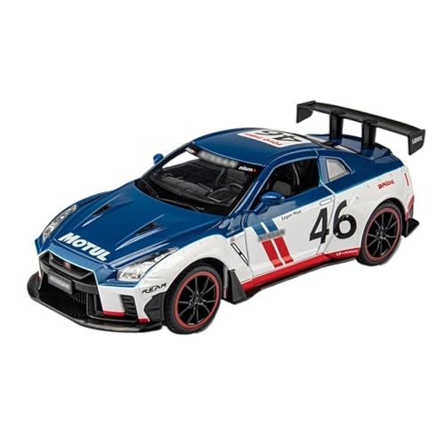 1:22 Sportwagenmodell Aus Druckgusslegierung Für Nissan GTR, Modifiziertes Auto, Sound, Licht, Geschenk, Display-Ornament Modellauto(Weiß) von CULLDA