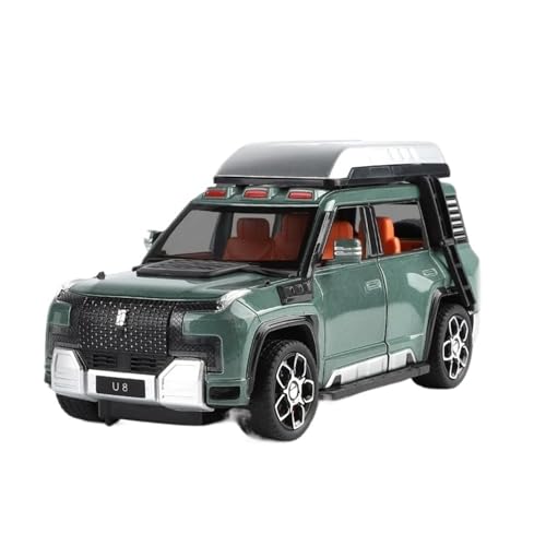 1:24 Für BYD Look UPAT U8 Off-Road-Version, Legierung, SUV, Druckguss, Modell, Sammlerstück, Hobby, Ornament-Display Modellauto(Grün) von CULLDA