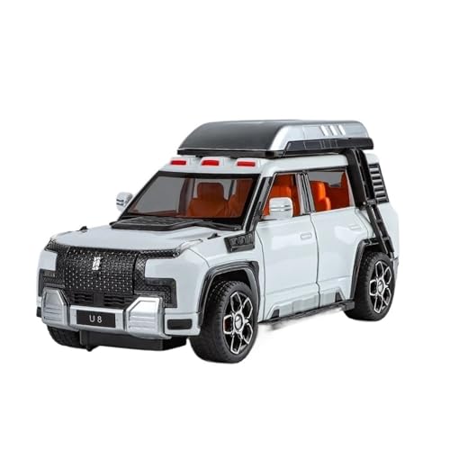 1:24 Für BYD Look UPAT U8 Off-Road-Version, Legierung, SUV, Druckguss, Modell, Sammlerstück, Hobby, Ornament-Display Modellauto(White) von CULLDA