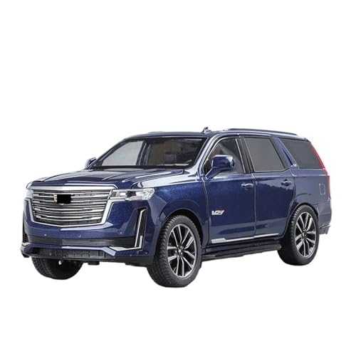 1:24 Für Cadillac Escalade Luxus-SUV Legierungsautomodell Druckguss-Metallmodell Mit Soundlichtern Sechs Türen Offene Vorderradlenkung Modellauto(Blau) von CULLDA