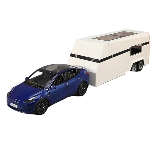 1:24 Für Modell Y Modell X Modell S Anhänger RV Cyber ​​Legierung Druckguss Metall Auto Modell Simulierte LKW Fahrzeug Sammlung Hobby Modellauto(Blau,Y) von CULLDA