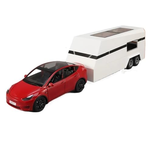 1:24 Für Modell Y Modell X Modell S Anhänger RV Cyber ​​Legierung Druckguss Metall Auto Modell Simulierte LKW Fahrzeug Sammlung Hobby Modellauto(Rot,Y) von CULLDA