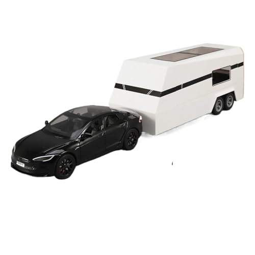 1:24 Für Modell Y Modell X Modell S Anhänger RV Cyber ​​Legierung Druckguss Metall Auto Modell Simulierte LKW Fahrzeug Sammlung Hobby Modellauto(Schwarz,S) von CULLDA