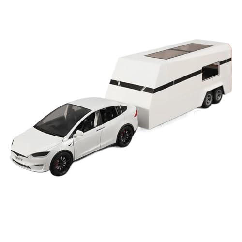 1:24 Für Modell Y Modell X Modell S Anhänger RV Cyber ​​Legierung Druckguss Metall Auto Modell Simulierte LKW Fahrzeug Sammlung Hobby Modellauto(Weiß,X) von CULLDA