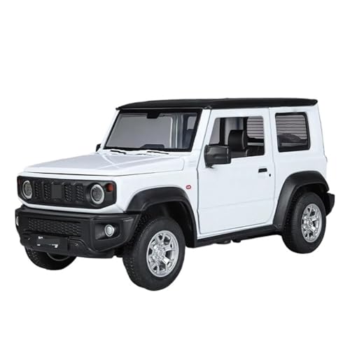 1:24 Für Suzuki Jimny Legierungsdruckguss-Automodell Simulationsserie Metall-Geländewagenmodell Mit Ton Und Licht Modellauto(White) von CULLDA