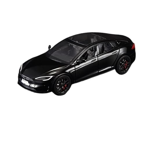 1:24 Für Tesla Model S Simulation Legierung Auto Diecast Metall Modell Auto Sound Licht Spielzeug Display Erweiterte Modell Ornamente Modellauto(Schwarz) von CULLDA