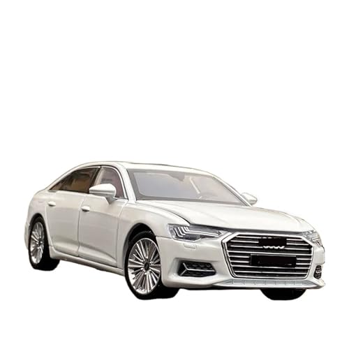 1:32 Für Audi A6 Aluminium-Auto-Modell, Metall, Mit Hochsimulation, Klang Und Licht, Sammlungsmodell Für Kinder Modellauto(White) von CULLDA