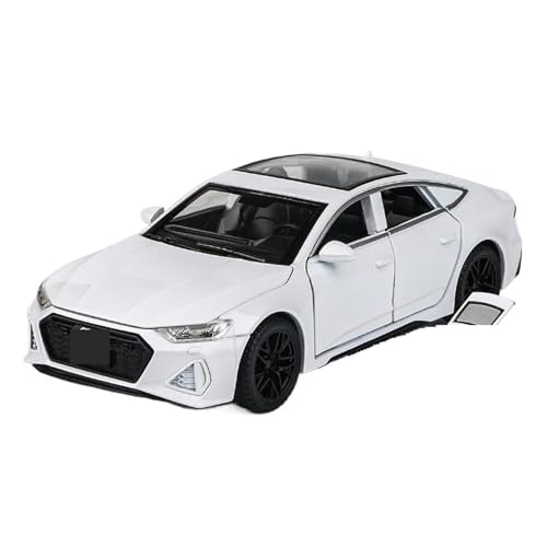 1:32 Für Audi RS7 Coupe Legierung Auto Modell Druckguss Metall Fahrzeuge Hohe Simulation Auto Modell Sound Und Licht Sammlung Spielzeug Modellauto(White) von CULLDA