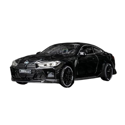 1:32 Für BMW M4 Coupé Sportwagenmodell Aus Legierung, Metalldruckguss-Spielzeugautomodell, Sound- Und Lichtsimulation, Sammlung, Geschenk Modellauto(Schwarz) von CULLDA