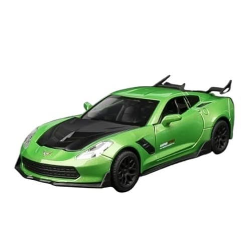 1:32 Für Corvette Z06 Legierung Supersportwagen Modell Druckguss Metall Spielzeugauto Modell Simulation Sound Licht Sammlung Ebene Spielzeug Modellauto(Grün) von CULLDA