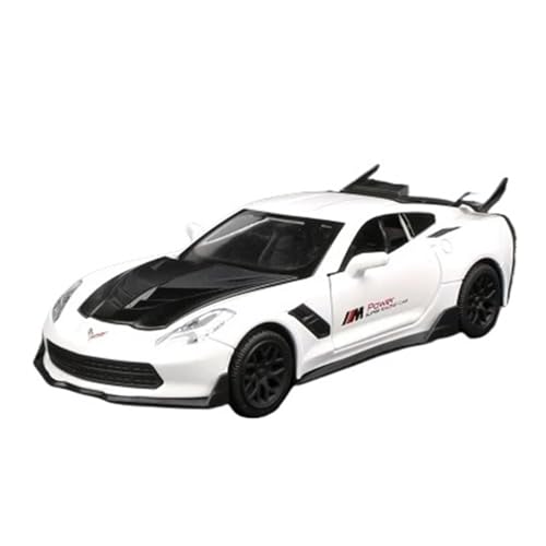 1:32 Für Corvette Z06 Legierung Supersportwagen Modell Druckguss Metall Spielzeugauto Modell Simulation Sound Licht Sammlung Ebene Spielzeug Modellauto(White) von CULLDA