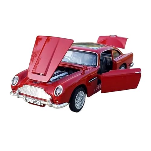 1:32 Für DB5-Spielzeugauto Aus Metalldruckguss – Klassisches Sportwagenmodell Mit Sound- Und Lichteffekten, Rennwagen-Sammlung Modellauto(Rot) von CULLDA