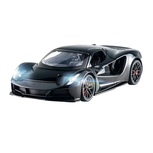 1:32 Für Lotus EVIJA Legierung Rein Elektrisches Sportwagenmodell Druckguss-Metall-Super-Rennfahrzeugmodell Sound- Und Lichtspielzeug Modellauto(Schwarz) von CULLDA