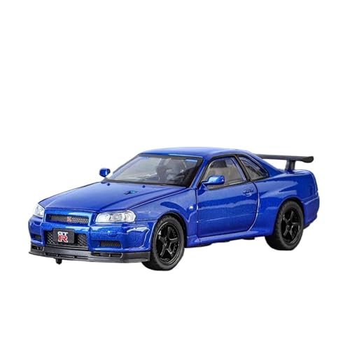 1:32 Für Nissan Skyline Ares GTR R34 Legierung Klassisches Sportwagenmodell Druckguss-Metallauto-Spielzeugmodell Hohe Simulationsdetails Modellauto(A) von CULLDA