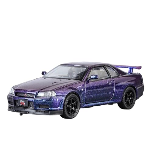 1:32 Für Nissan Skyline Ares GTR R34 Legierung Klassisches Sportwagenmodell Druckguss-Metallauto-Spielzeugmodell Hohe Simulationsdetails Modellauto(B) von CULLDA