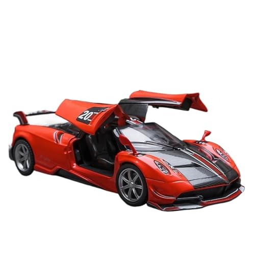 1:32 Für Pagani Huayra BC Aluminium Sportwagenmodell, Metall, Mit Klang Und Licht, Sammlungsmodell Für Kinder Modellauto(Rot) von CULLDA