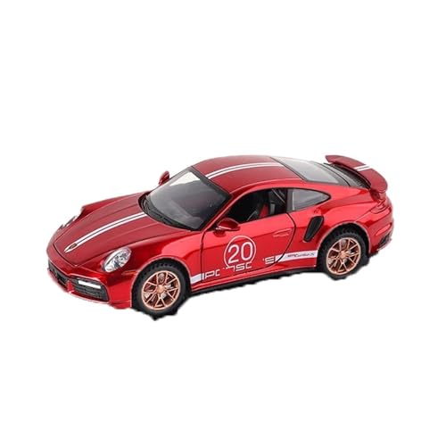 1:32 Für Porsche 911 Turbo S Legierung Rennwagen Diecast Metall Modell Jungen Spielzeug Geburtstagsgeschenk Modellauto(Rot) von CULLDA