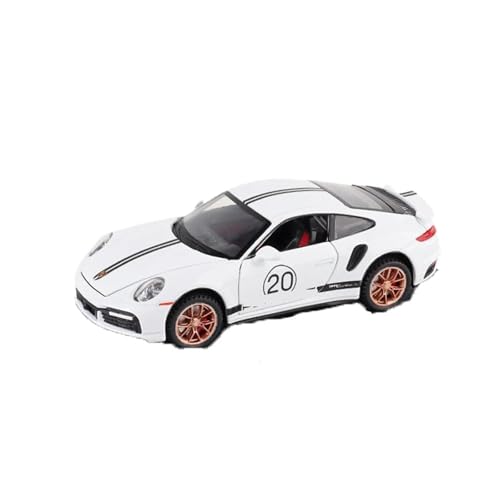 1:32 Für Porsche 911 Turbo S Legierung Rennwagen Diecast Metall Modell Jungen Spielzeug Geburtstagsgeschenk Modellauto(Weiß) von CULLDA